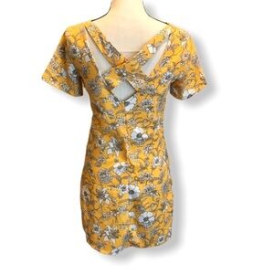Floral Yellow Criss Cross Dress